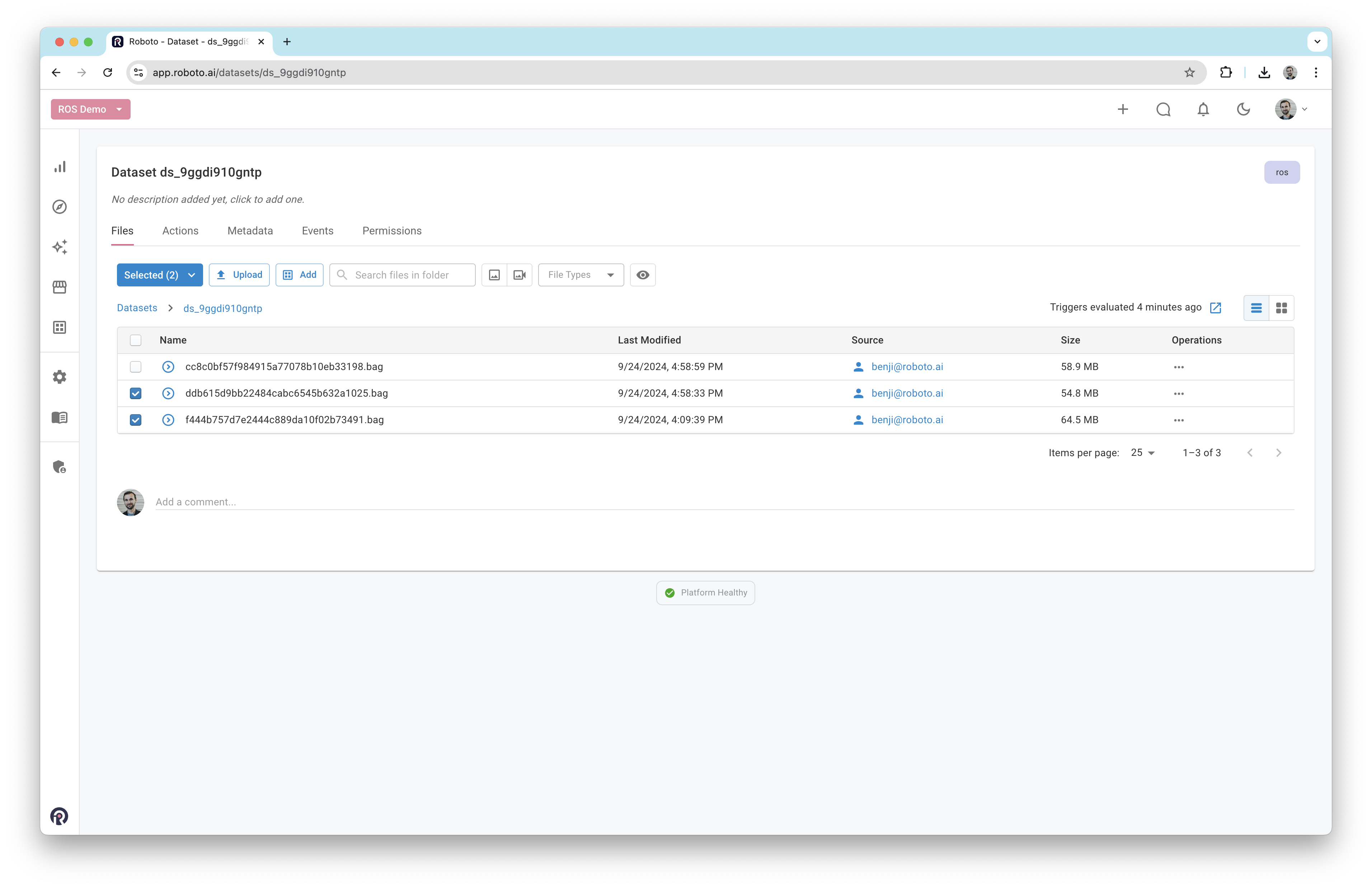 Select multiple files