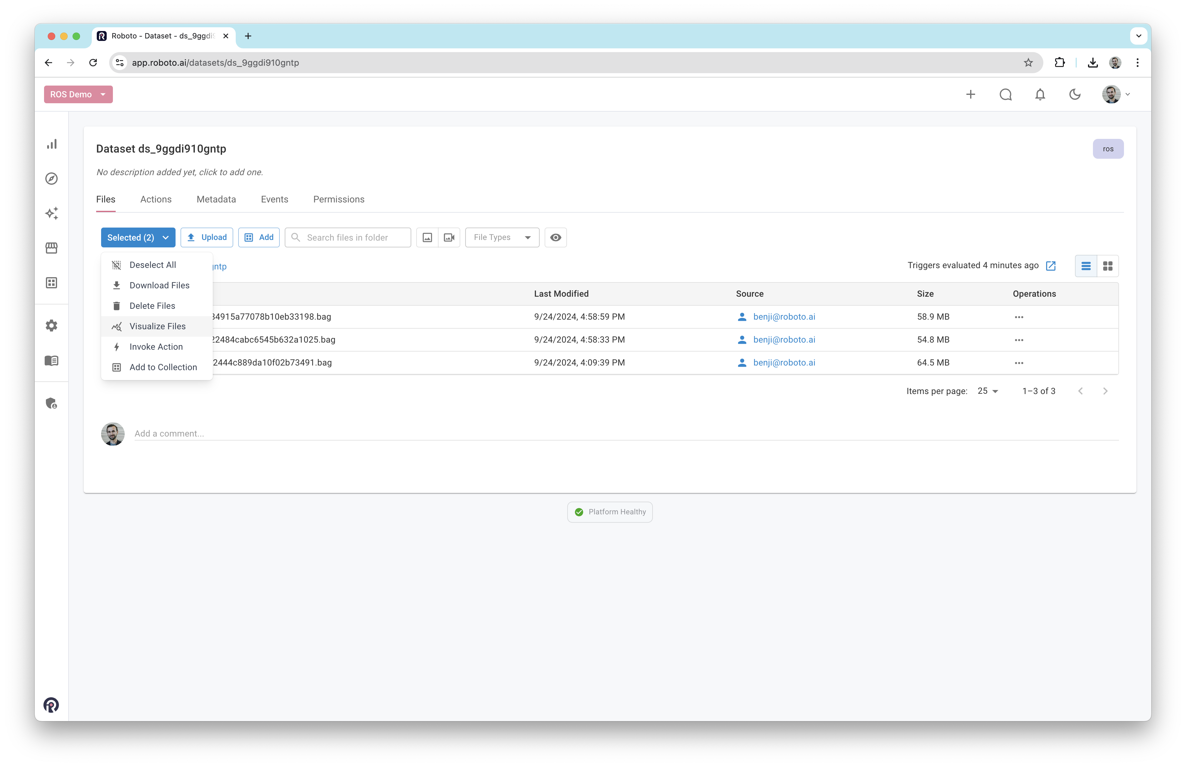Select multiple files