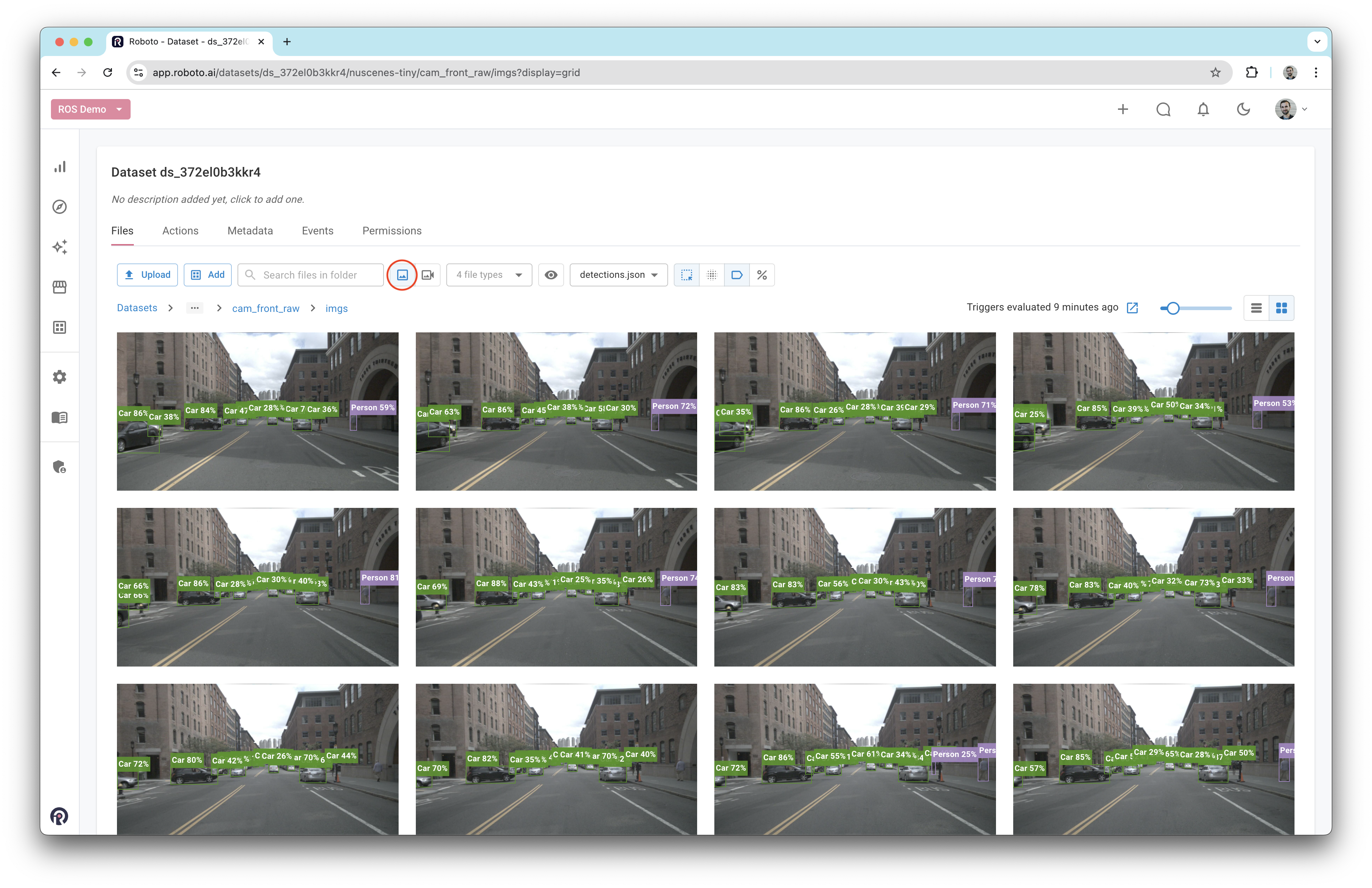 Detections generated from action